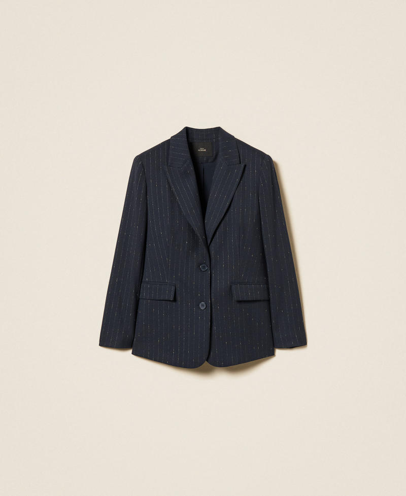 Chaqueta blazer de raya diplom&aacute;tica Blue Paint Pinstripe Mujer 262AP2364_13687_S0