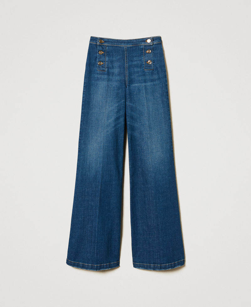 Flared jeans with decorative buttons "Mid Denim" Blue Woman 251TP2574_01611_0S