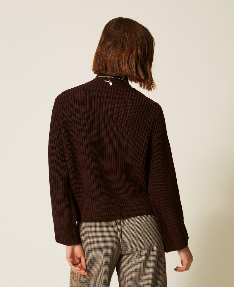 Jumper with metal buttons Darkness Brown Woman 262TP3170_13411_03