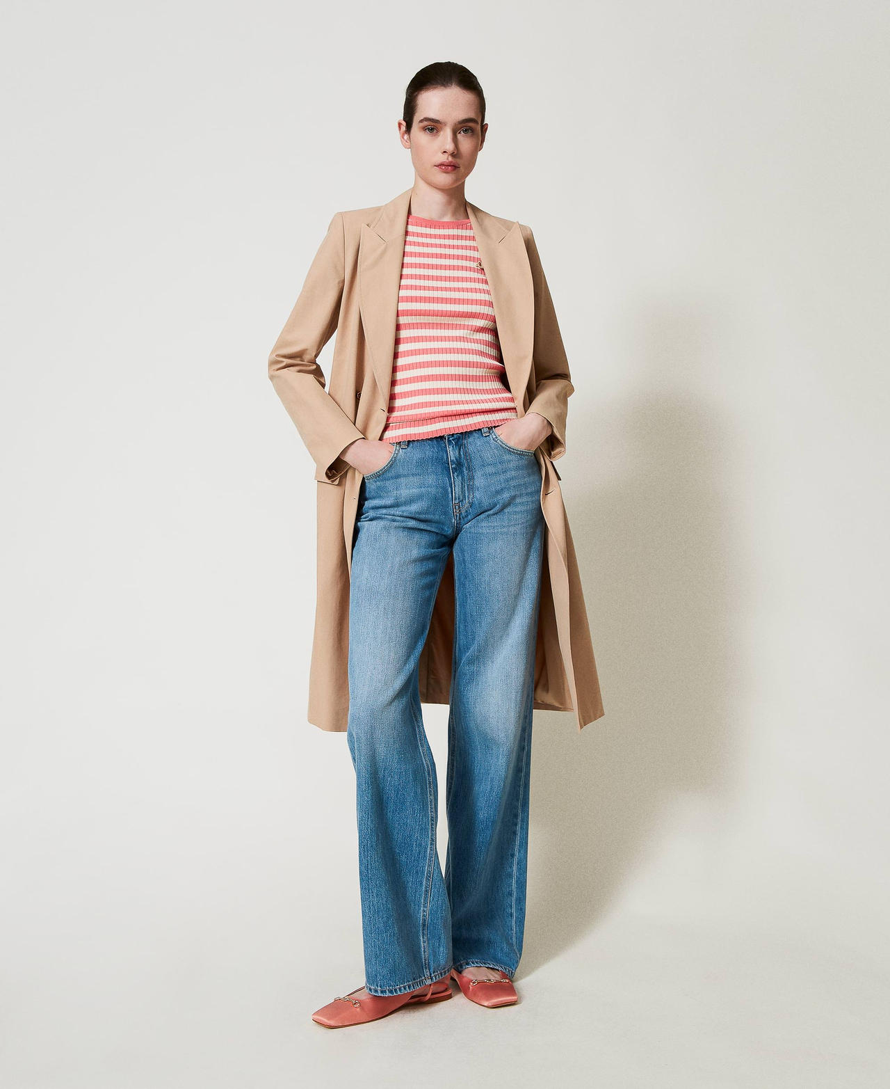 Twinset Light - Straight Fit Jeans With Five Pockets, Denim, Size: 32