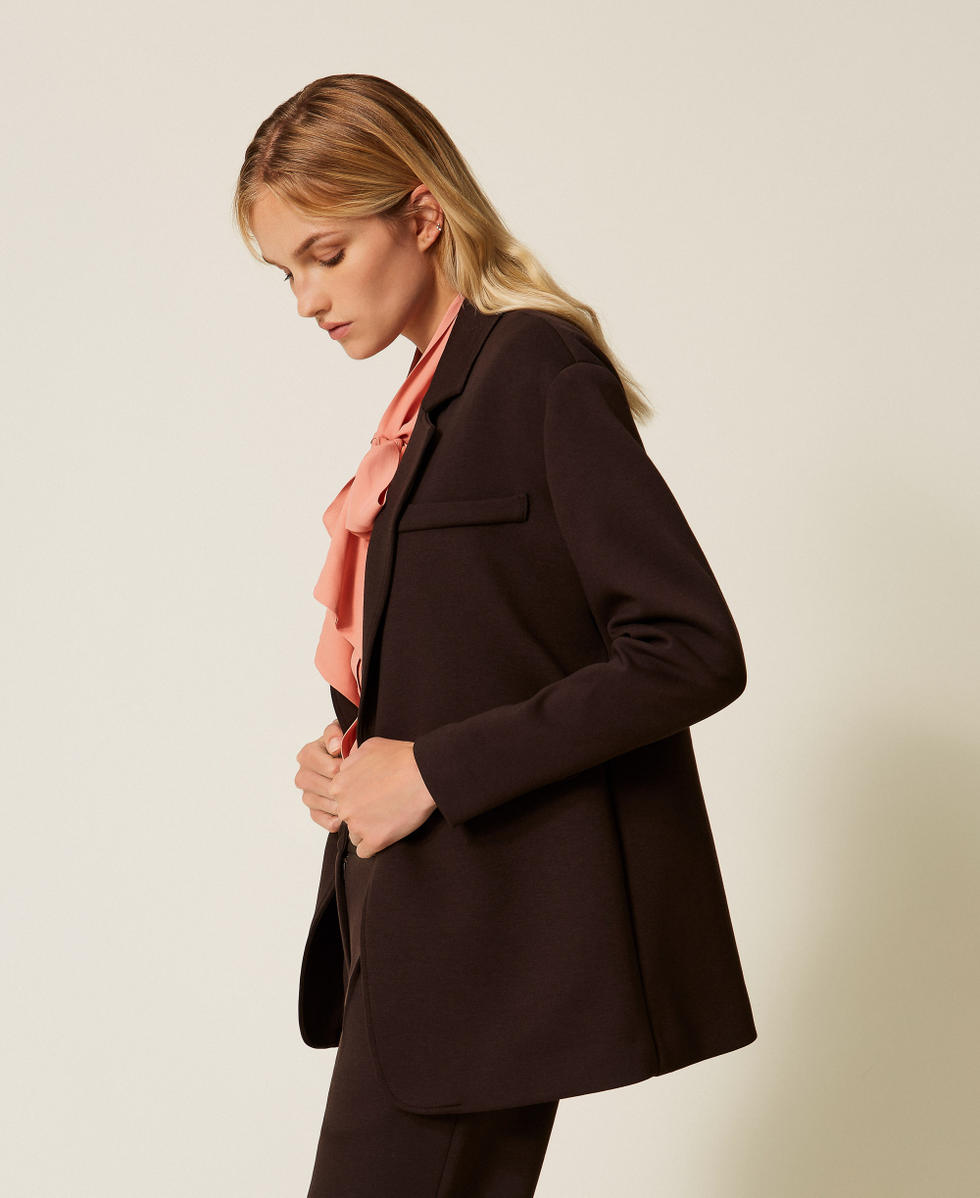 Oversized scuba jacket Black Chocolate Woman 252LI2LAA_11054_03