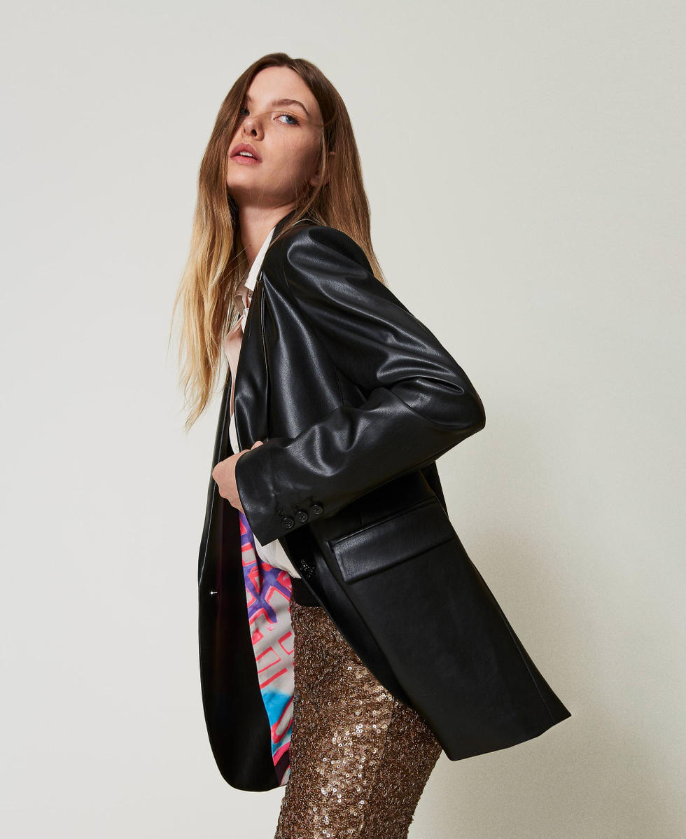 Blazer MYFO de efecto piel Negro Mujer 242AQ2042_00006_02