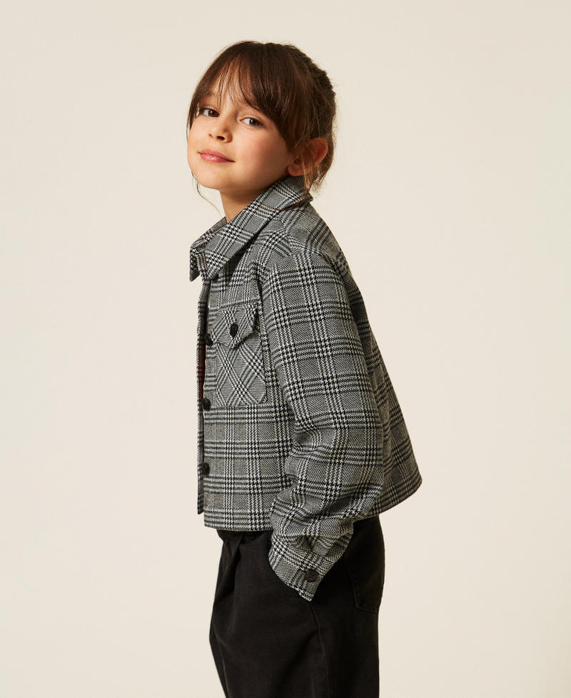 Glen plaid shirt "Snow" White/Black Glen Plaid Girl 262GJ2100_13817_02