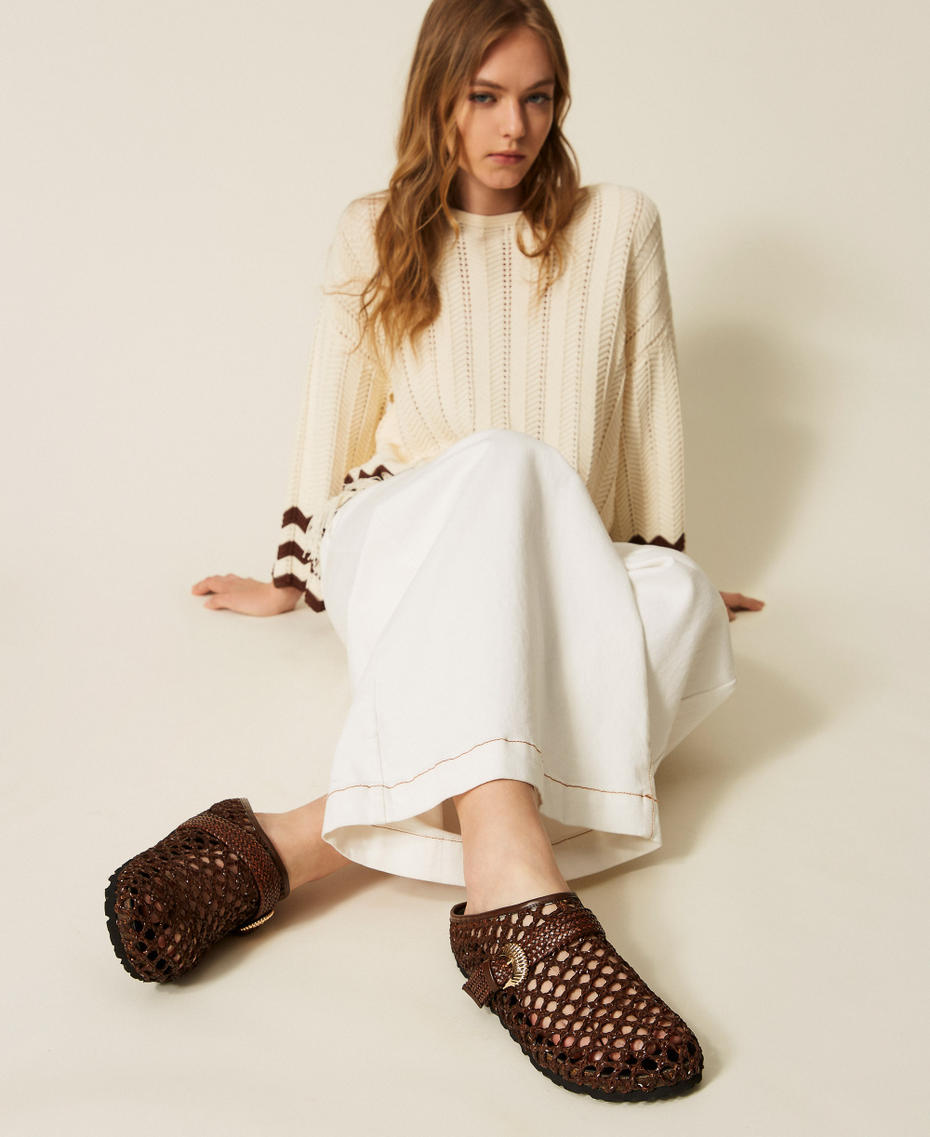 Sandalias de pala trenzada Coffee Liqueur Mujer 261TGT036_12110_T0