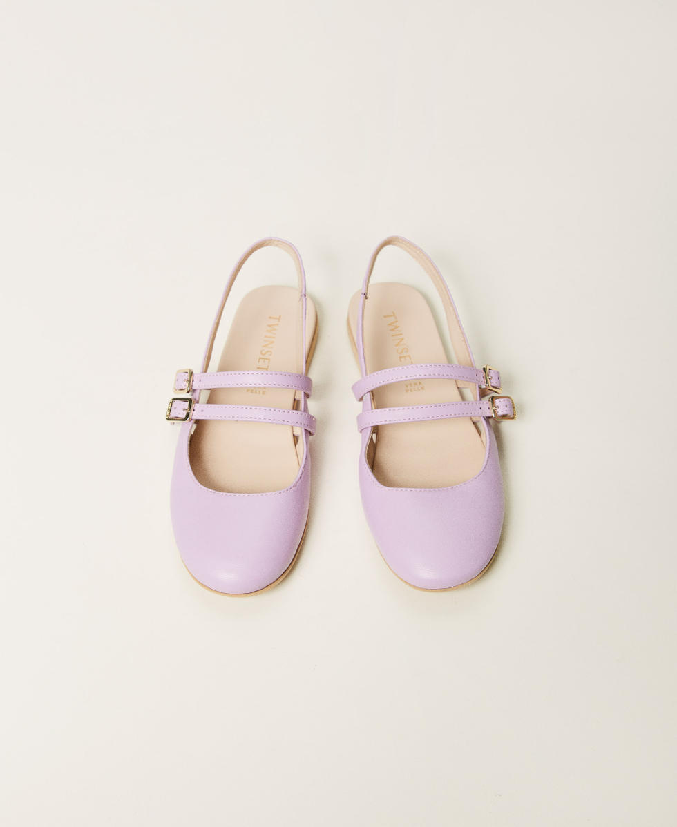 Bailarinas destalonadas de piel Pastel Violet Ni&ntilde;a 251GCJ028_11862_04