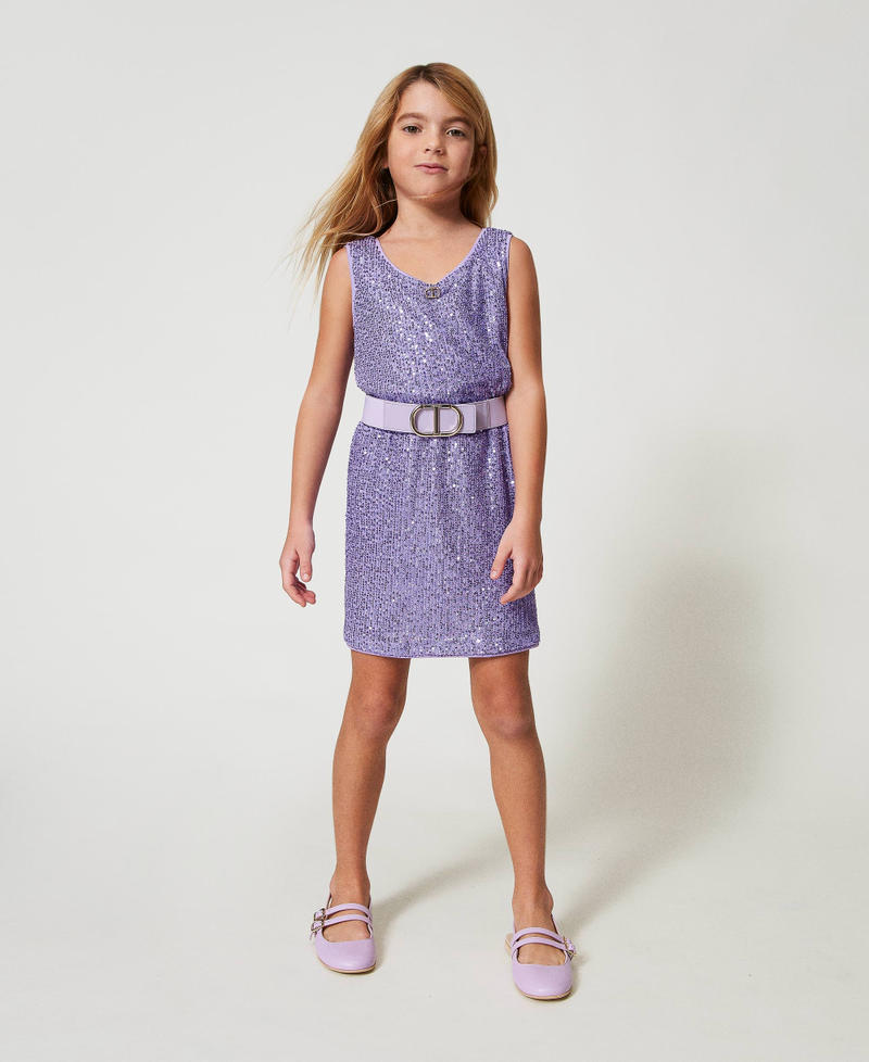 Full sequin miniskirt Pastel Violet Girl 251GJ2530_11862_01