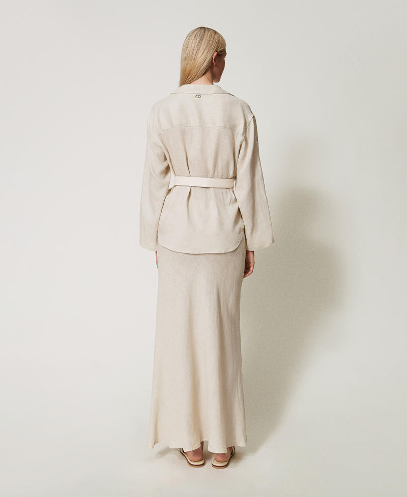 Long linen skirt "Cold Sand&rdquo; Beige Woman 251TF2014_07019_03