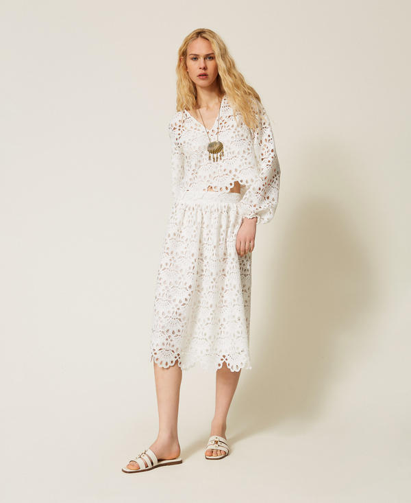 Macram&eacute; midi skirt