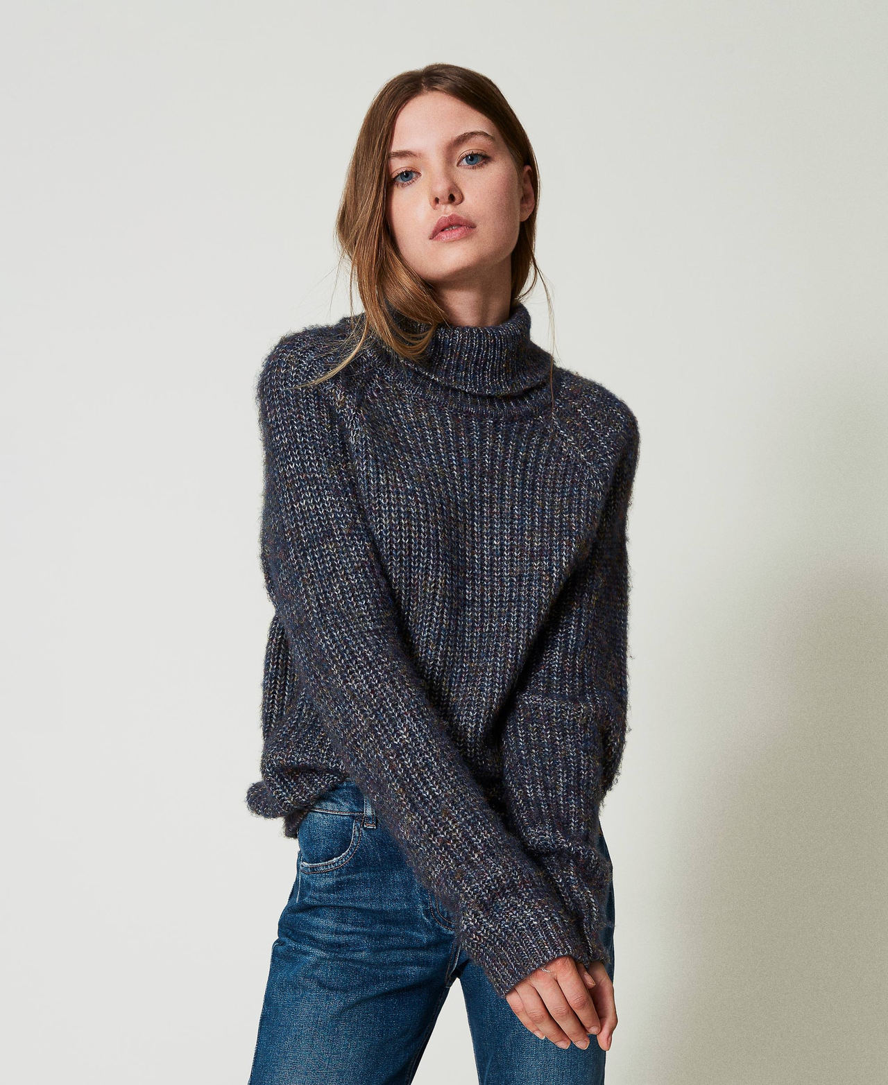 Maglia in filato multicolor con lurex Multicolor Blue Navy Donna 242AT3240_12043_02