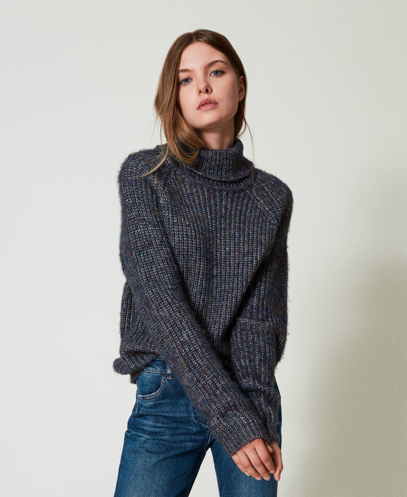 Maglia in filato multicolor con lurex Multicolor Blue Navy Donna 242AT3240_12043_02