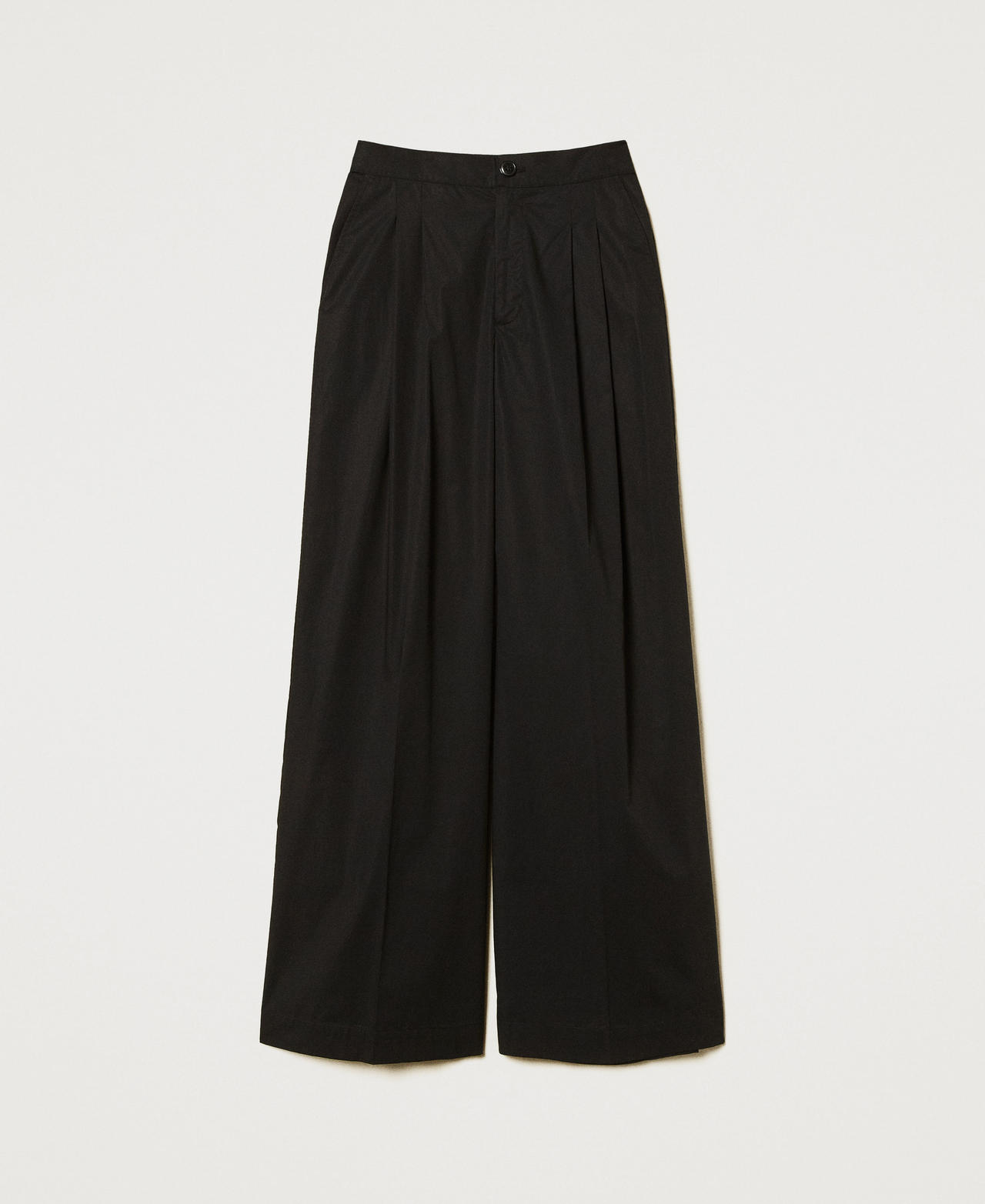 Wide-leg poplin trousers Black Woman 251TT202K_00006_0S
