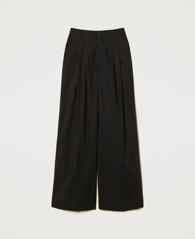 Wide-leg poplin trousers Black Woman 251TT202K_00006_0S