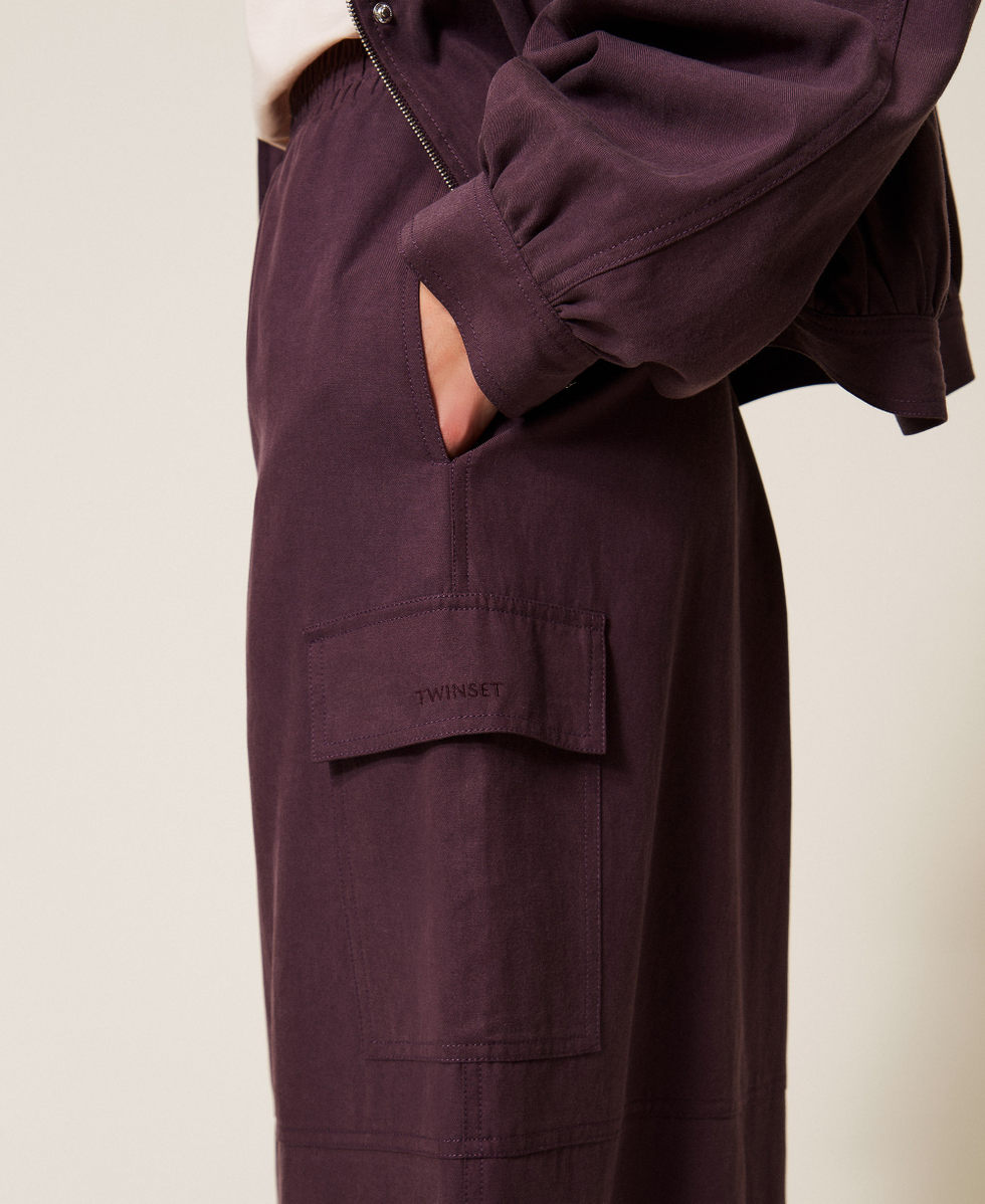 Jupe longue en lyocell et coton Violet &laquo;&nbsp;Plum Perfect&nbsp;&raquo; Femme 261TE2072_13209_04
