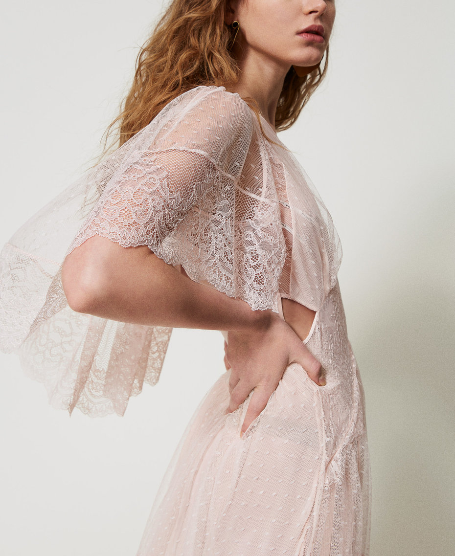 Kurzes Kleid „Isola Bella“ aus Spitze Pretty Pink Frau 251TS2093_12370_04