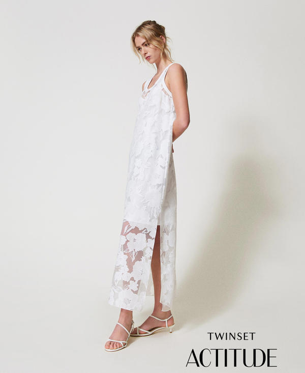 Long fil coupé organza dress
