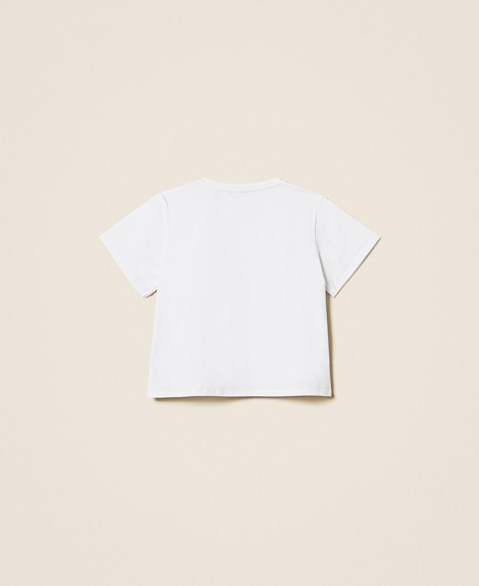 T-Shirt im Regular-Fit mit Nieten Mattwei&szlig; M&auml;dchen 261GJ2092_00526_S1