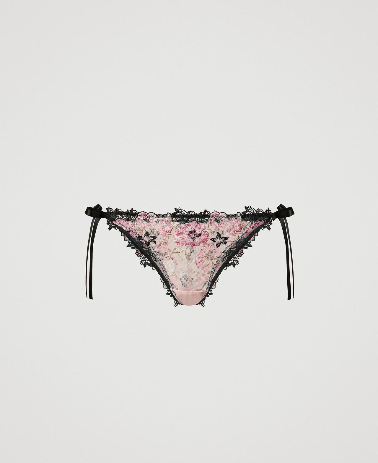 Scee by twin set Slip brasiliana in tulle con fiocchi