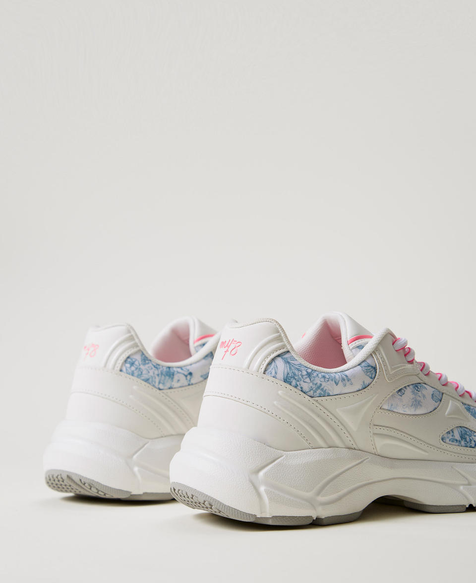 MYFO running trainers with inserts Japanese Toile de Jouy Woman 251AQT010_12431_03