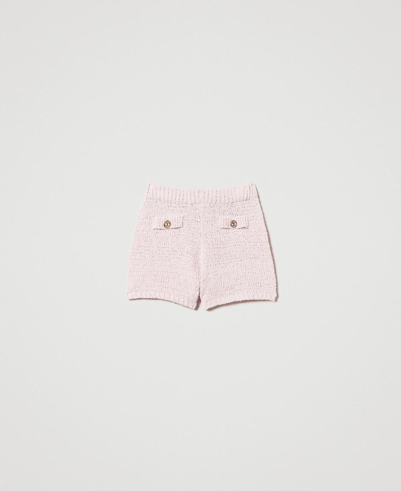 Knit shorts with Oval T buttons Cupcake Pink Woman 251TP3441_00178_0S