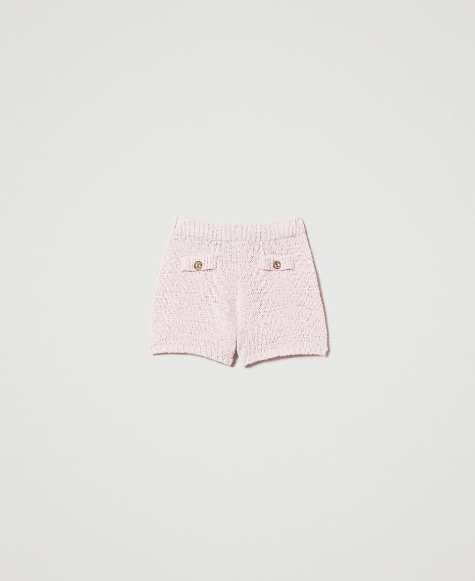 Knit shorts with Oval T buttons Cupcake Pink Woman 251TP3441_00178_0S