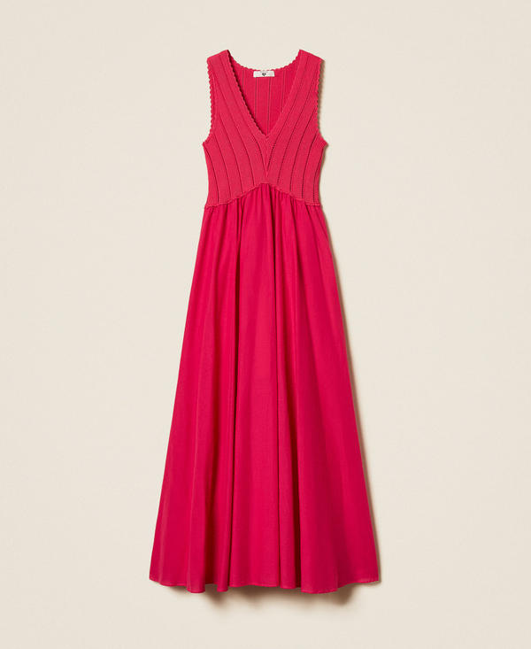 Long dress with knit bodice