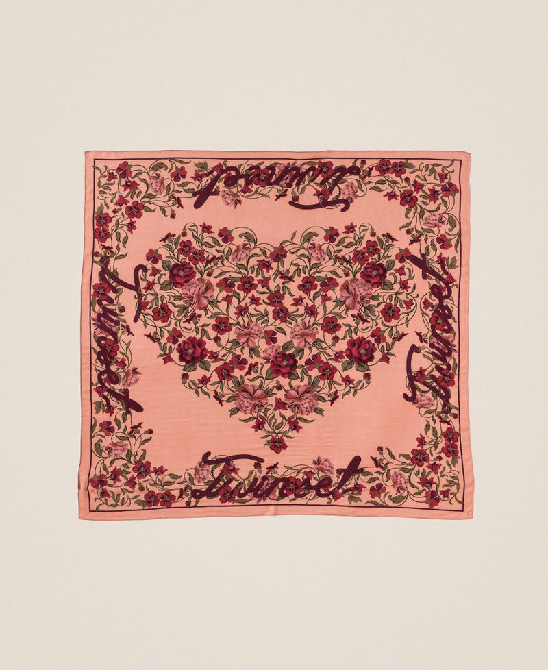 Pa&ntilde;uelo con estampado de flores Burgundy Red Mujer 262TA4640_13670_05