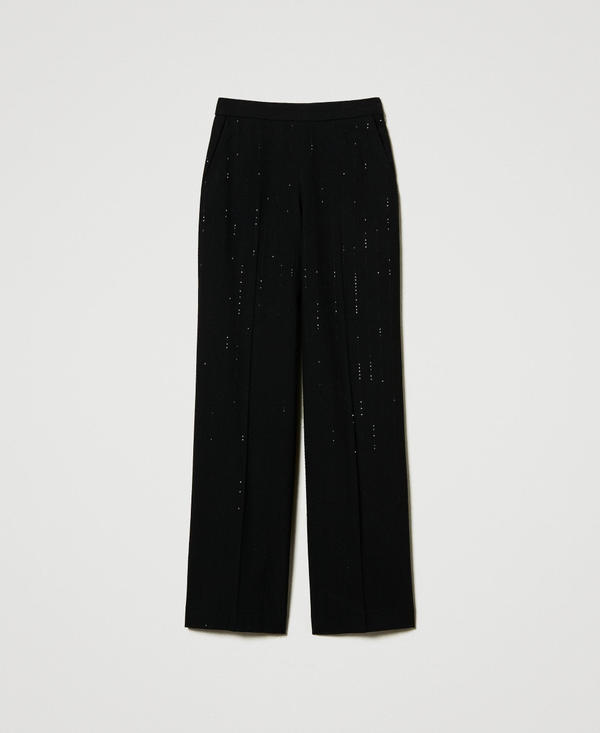 Pantaloni in panno con paillettes