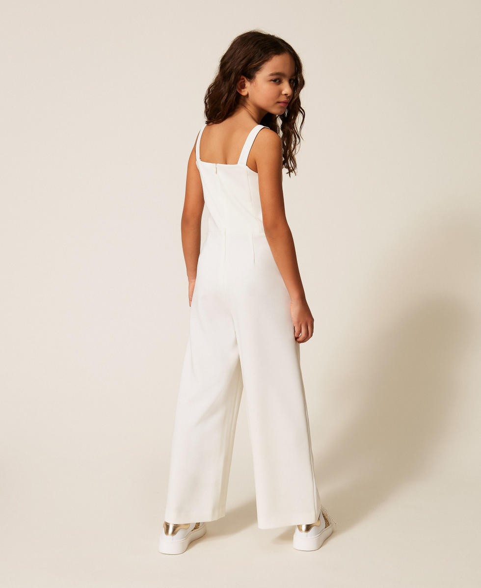 Zweireihiger Jumpsuit aus Cr&ecirc;pe Mattwei&szlig; M&auml;dchen 261GJ2Q50_00526_03