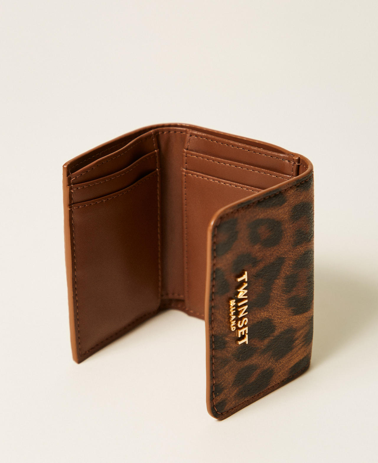 Small animal print wallet with flap Leopard Print Woman 252TL8015_12624_03