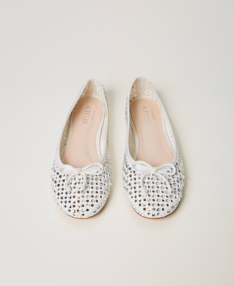 Ballet flats with all-over rhinestones Sugar White Woman 251ACP016_00632_04