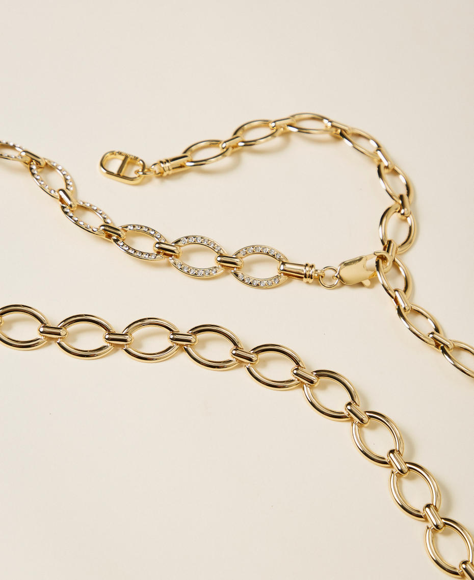 Ceinture en cha&icirc;ne avec Oval T Old Gold Femme 252TO5360_12616_02