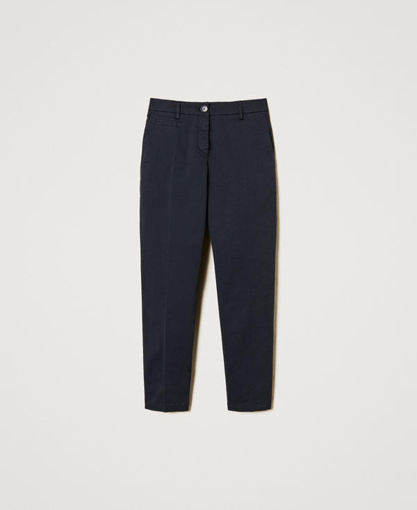Pantaloni cropped in twill