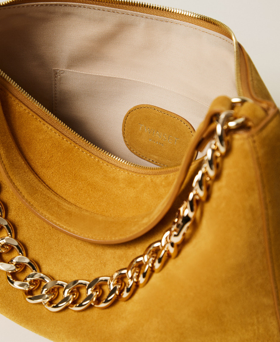 'Liliane' medium suede bag Mustard Yellow Woman 252TB7162_14245_03