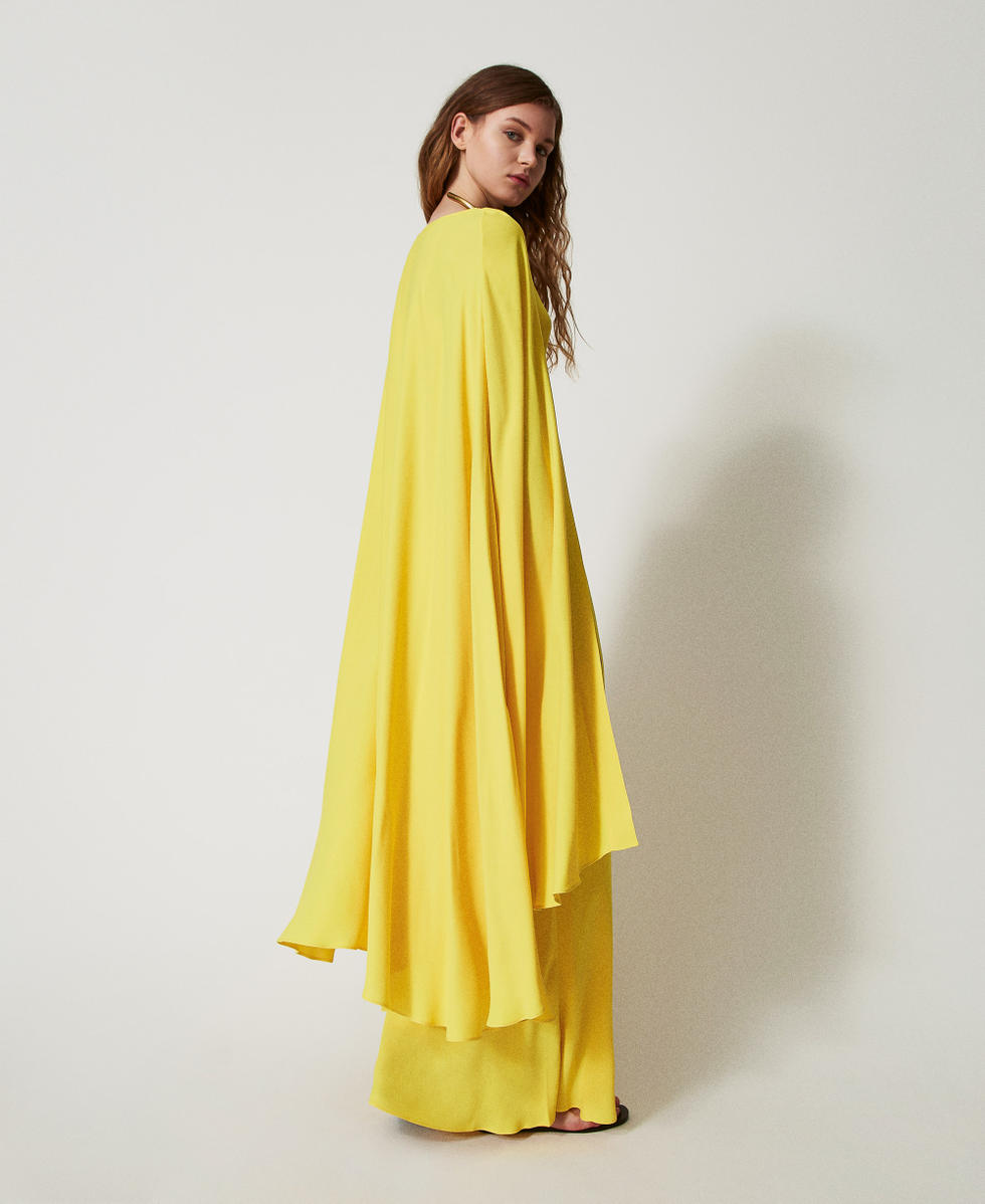 'Ischia' long georgette cape dress