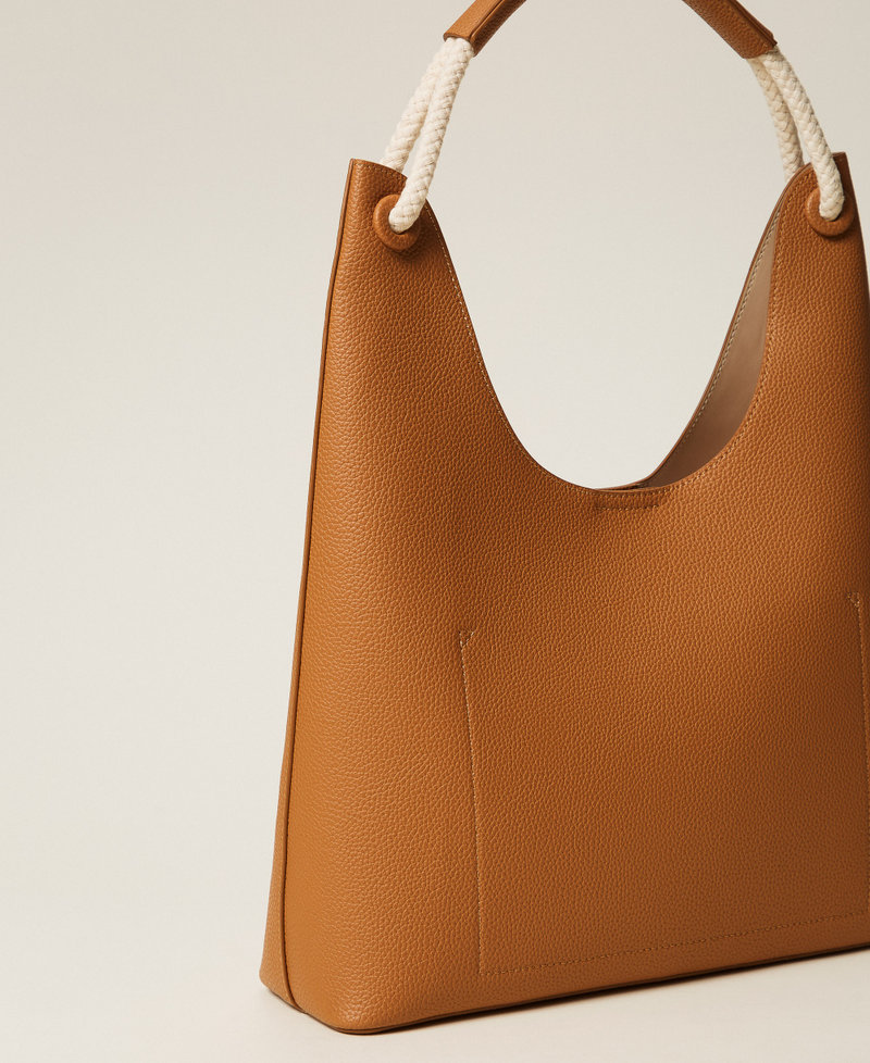 Hobo bag with rope handle Leather Brown Woman 261TD8190_00057_03