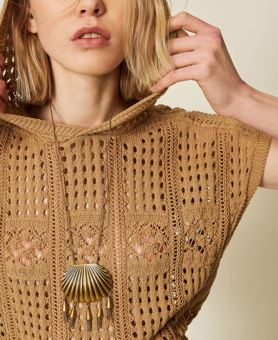 Pull &agrave; carreaux avec capuche Marron &laquo;&nbsp;Cork&nbsp;&raquo; Femme 261TT3261_13452_04