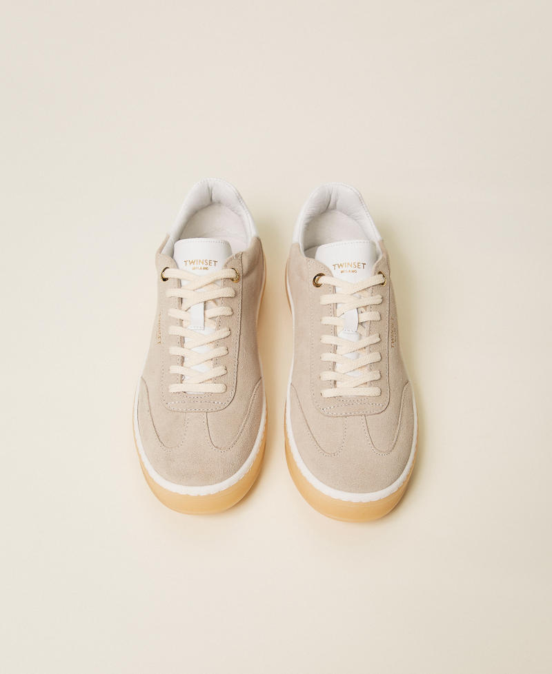 Suede trainers "Parchment" Beige Woman 252TCP026_07222_04