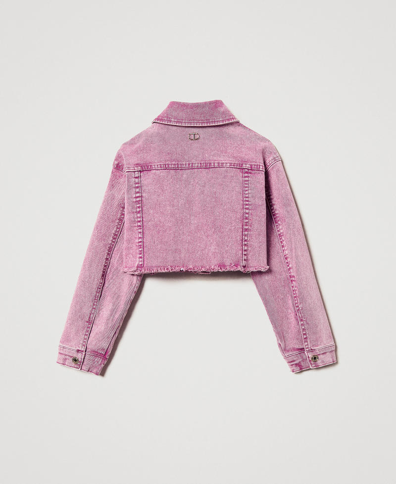 Cropped bull denim jacket "Flamingo" Pink Girl 251GJ2490_00868_S1