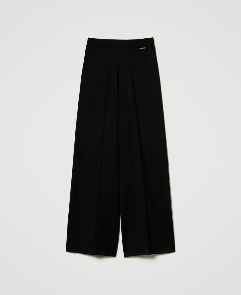 Wool blend palazzo trousers Black Woman 242LL3EBB_00006_S0