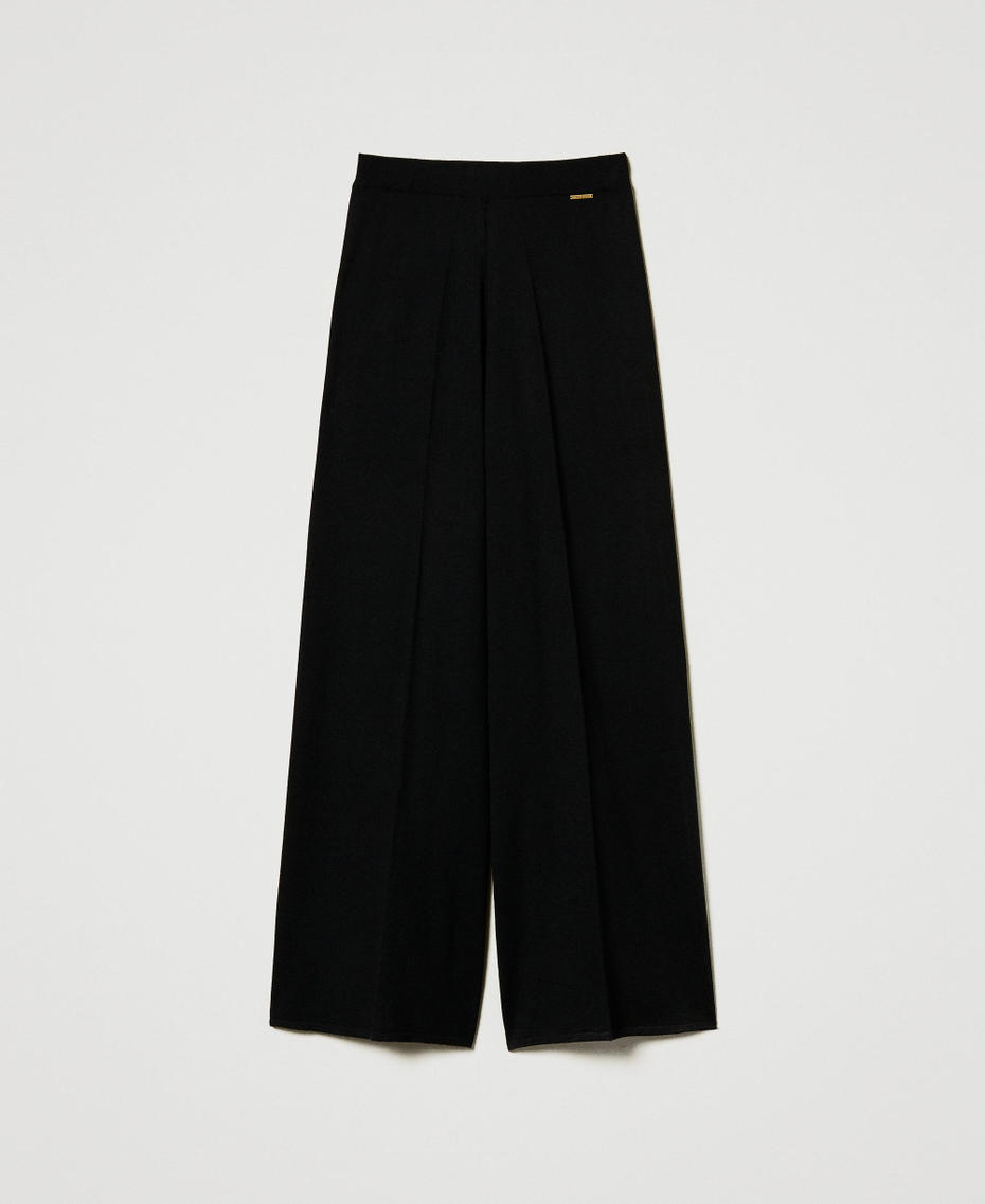 Wool blend palazzo trousers Black Woman 242LL3EBB_00006_S0