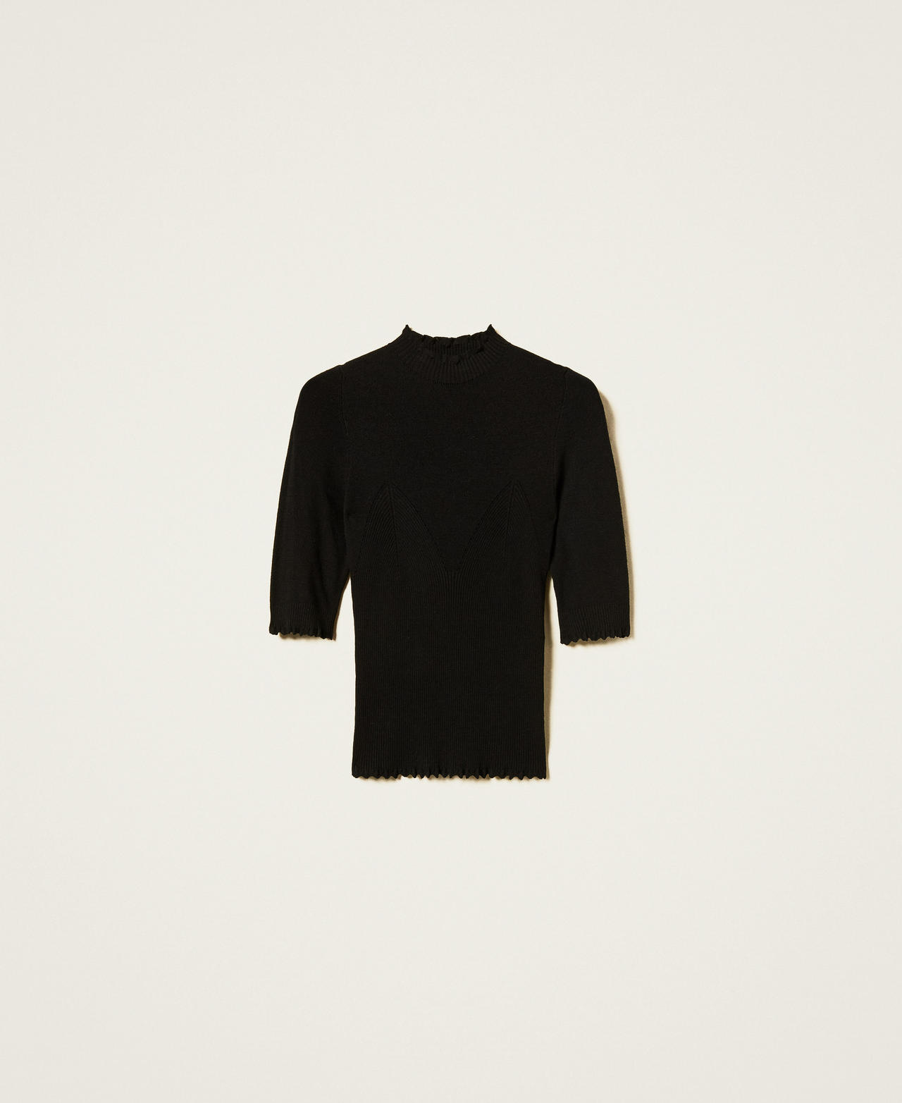 Maglia fitted con trafori Nero Donna 251TP3011_00006_0S