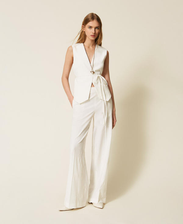 Embroidered palazzo trousers
