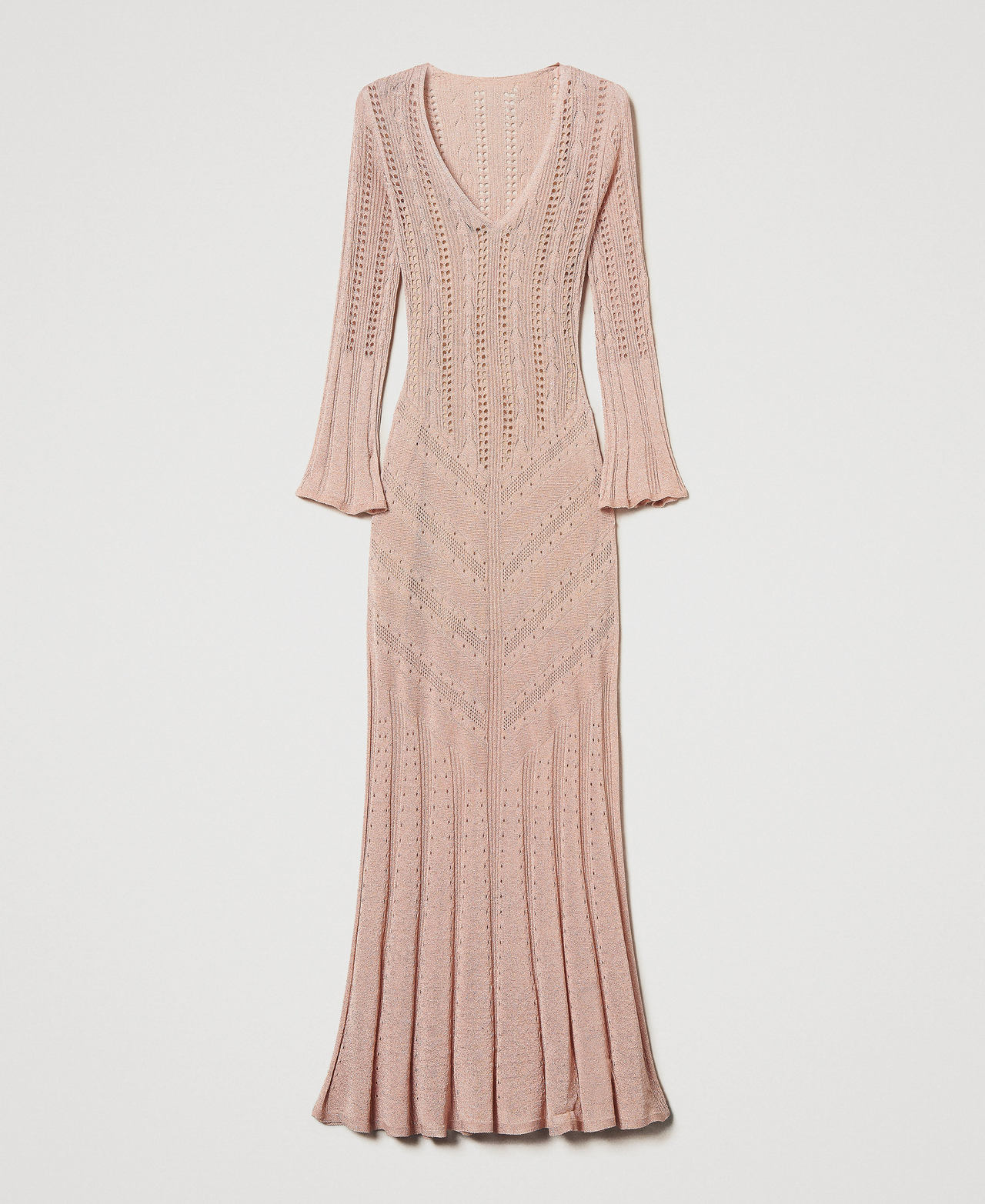 Vestido largo de punto de doble uso Sahara Rose Lúrex Mujer 251TT3180_12473_0S