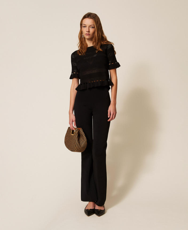 Jersey con volantes Negro Mujer 261TP3082_00006_T0