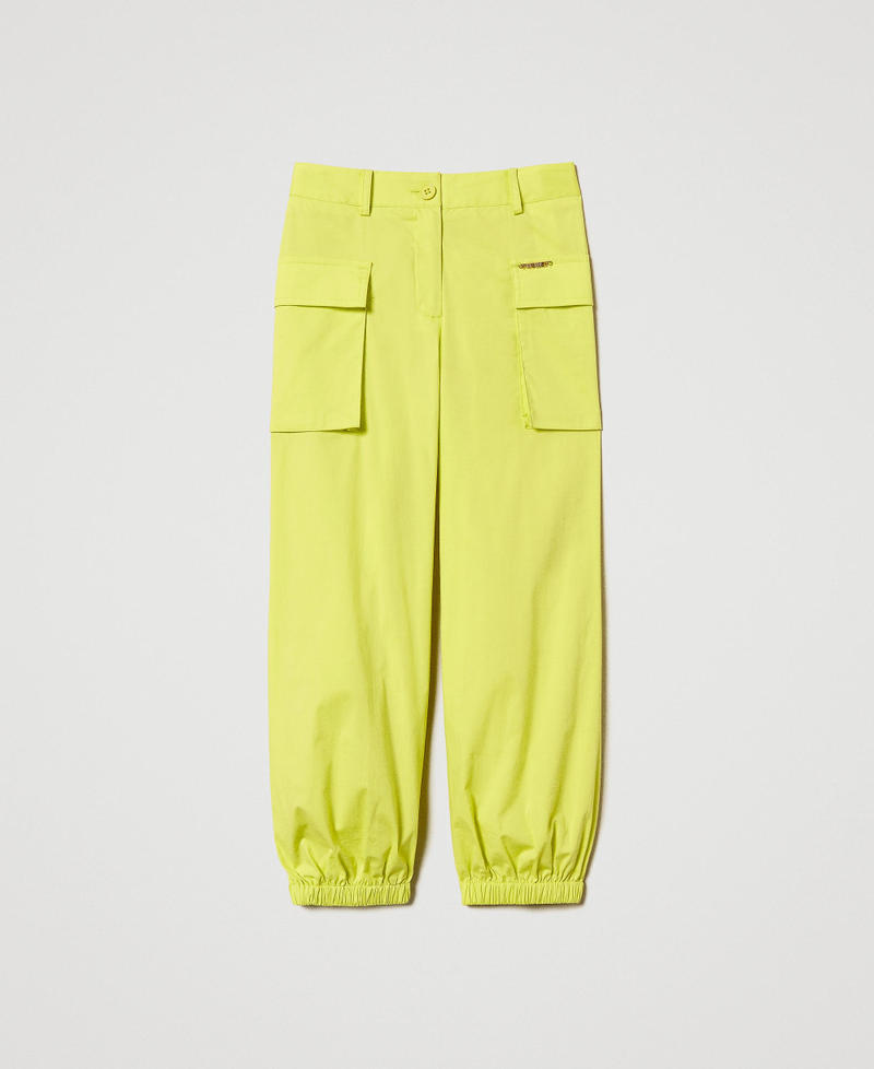 Poplin cargo trousers Yellow Plum Girl 251GJ2424_12124_S0