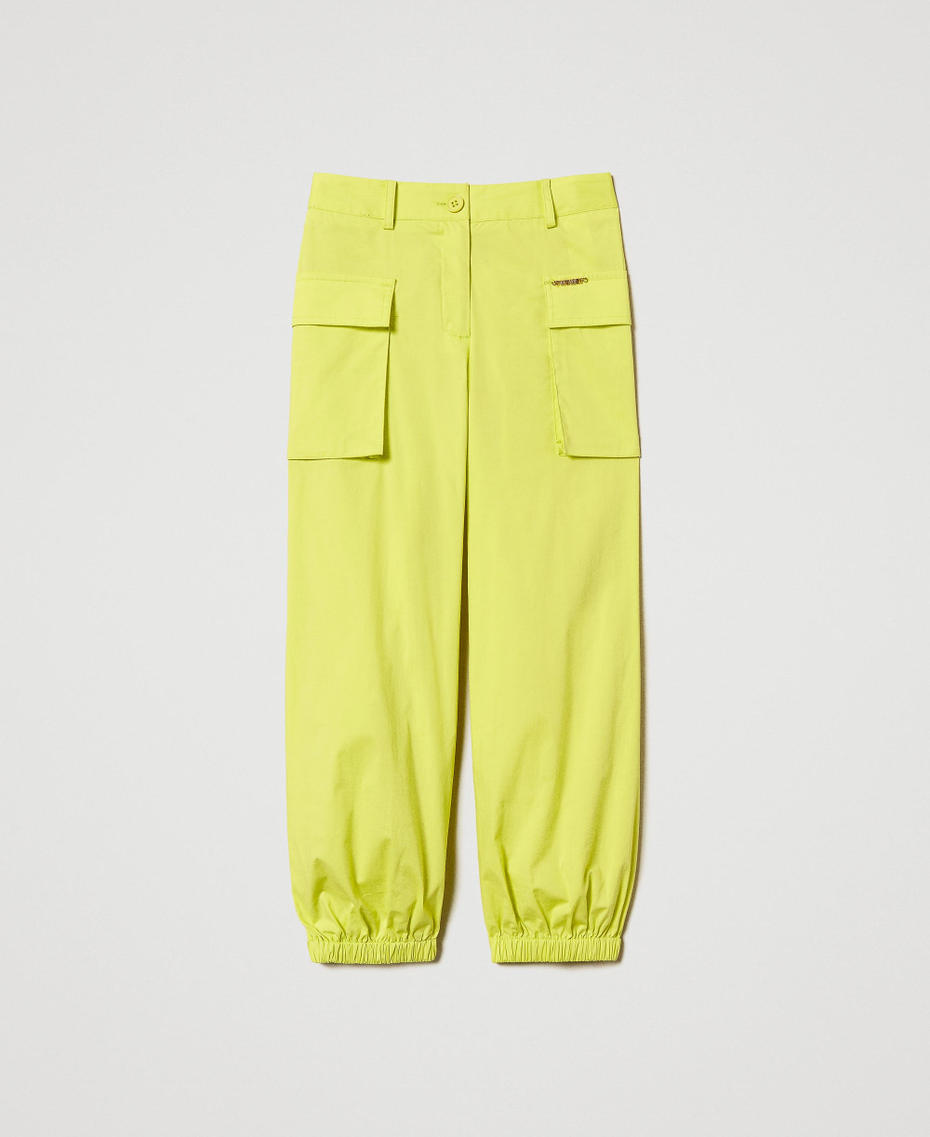 Poplin cargo trousers Yellow Plum Girl 251GJ2424_12124_S0
