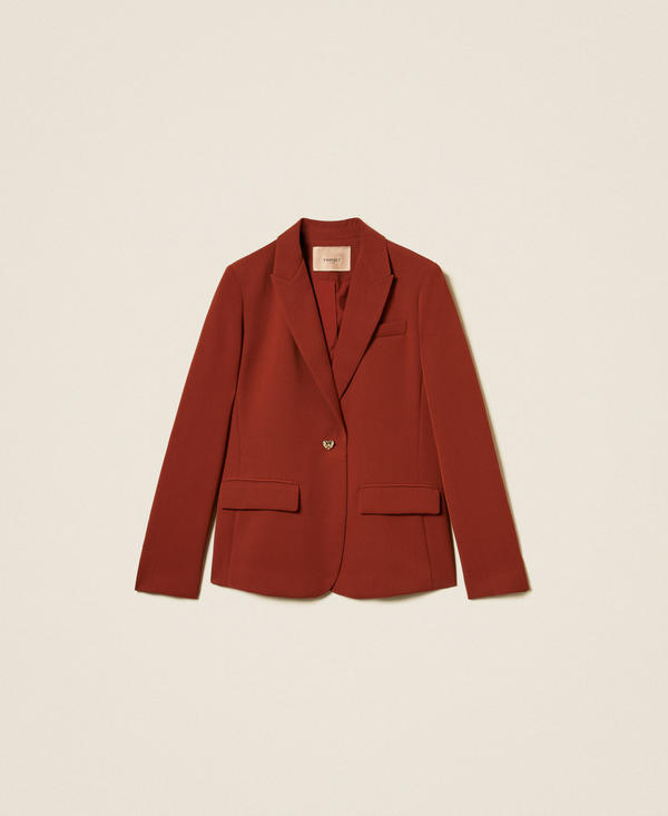 Blazer aus Cr&ecirc;pe mit Herzknopf