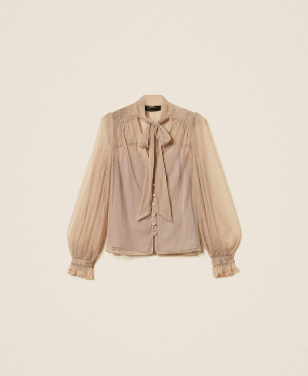 Chemise en tulle avec lurex