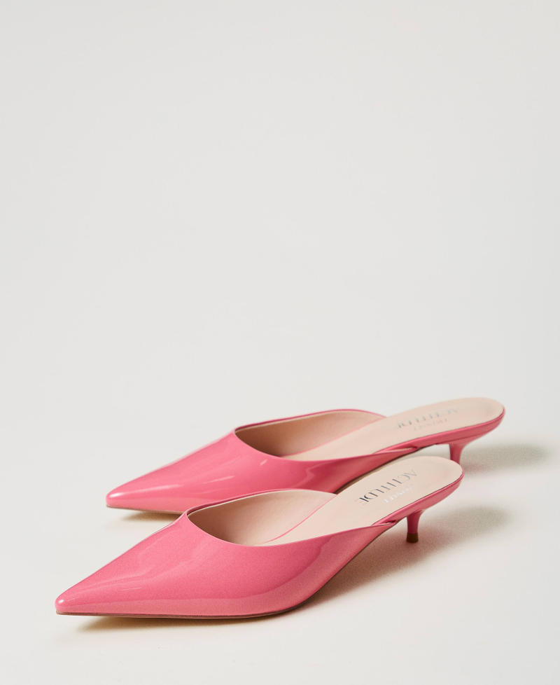 Faux patent leather mules court shoes Tender Pink Pink Woman 251ACP012_00619_02