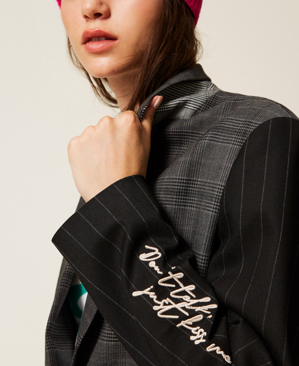 Blazer MYFO avec broderies Teint en fil M&eacute;lange Femme 252AQ2040_12852_05